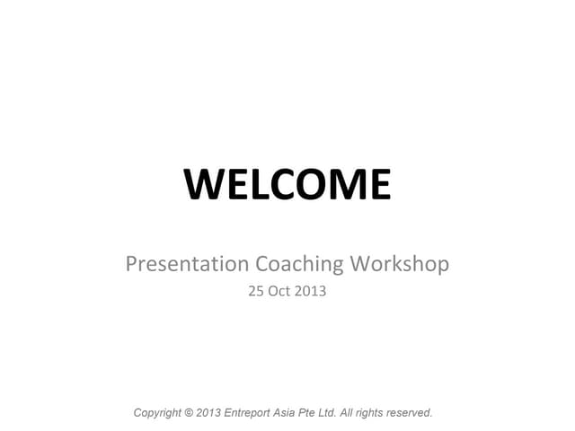 Presentation Coaching Workshop at Singapore Polytechnic