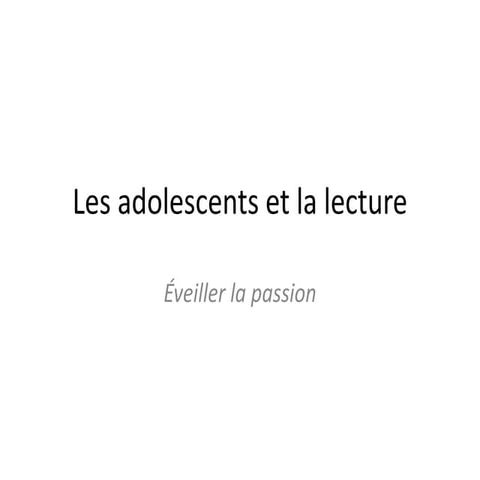 Présentation du congrès De mots et de craie : Faire lire les adolescents