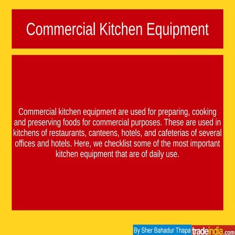 Commercial Kitchen Equipment
