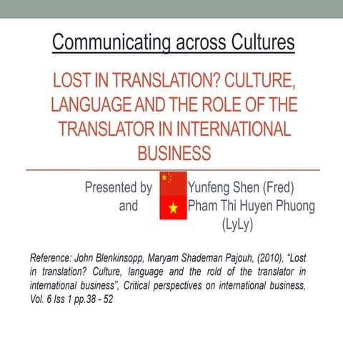 Lost in translation.