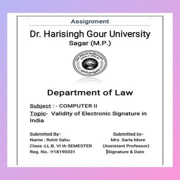 Validity Of E singnature In India