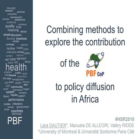 Combining methods to explore the contribution of the PBF CoP to policy diffus...
