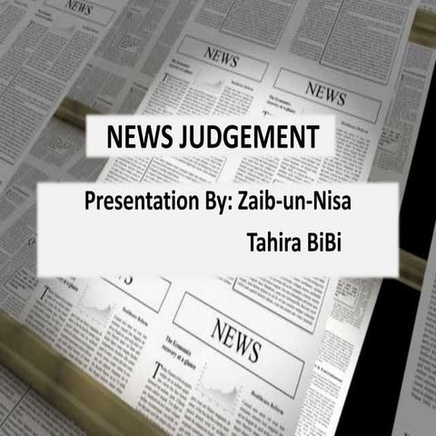 News Judgements