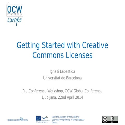 #OCWCGlobal Getting Started with Creative Commons Licenses