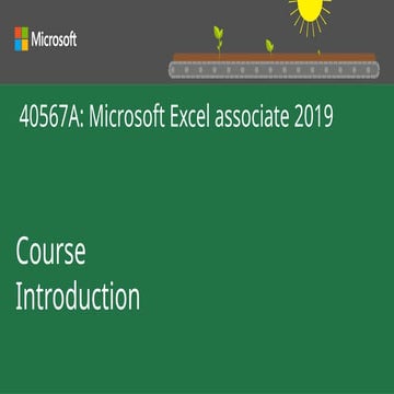 Microsofts Excel Associate course Introduction