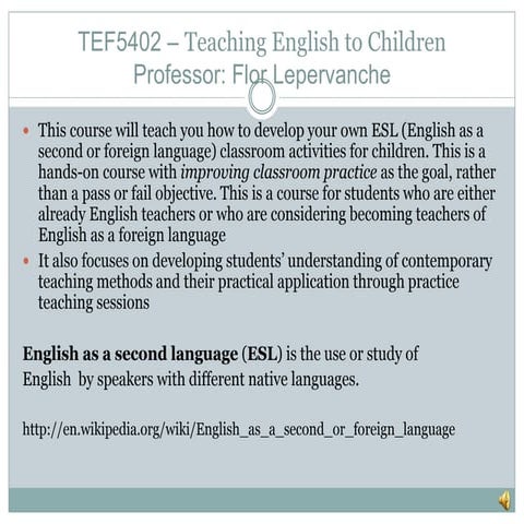 TEACHING ENGLISH AS A FOREIGN LANGUAGE | PPT