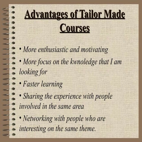 Tailor Made Course | PPT