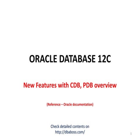Presentation day2 oracle12c | PPT