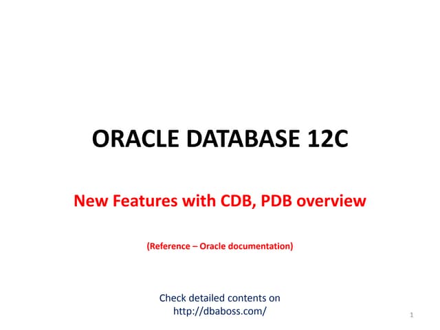 Presentation day2 oracle12c | PPT