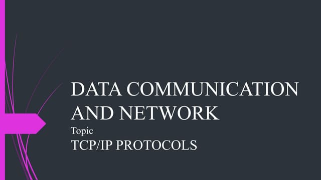 Presentation on TCP\IP protocols