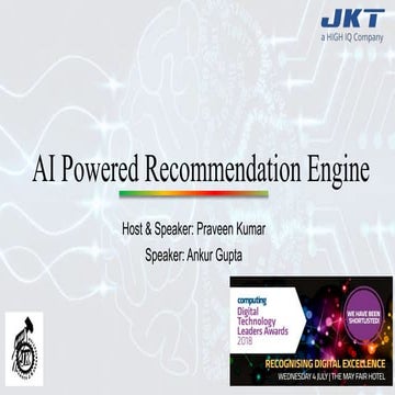 Webinar - AI Powered Recommendation Engine for Businesses