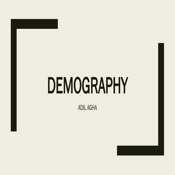 Study of demographics and population pyramid