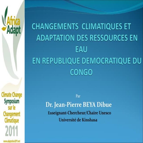 Jean-Pierre Beya Dibue: Changements climatiques et adaptation des ...