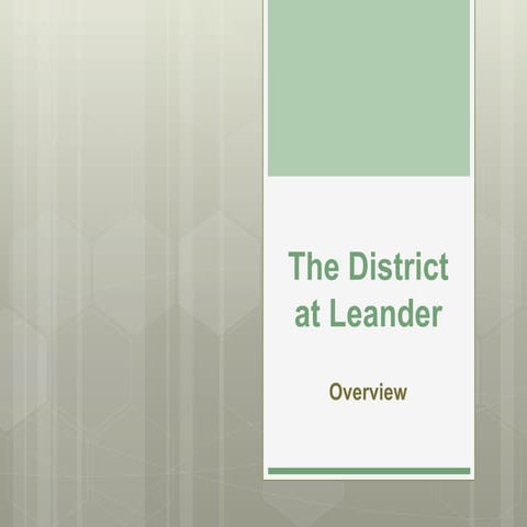The District at Leander Overview 8/3/17