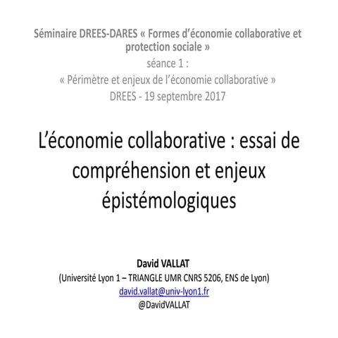 L’économie collaborative : essai de compréhension et enjeux épistémologiques