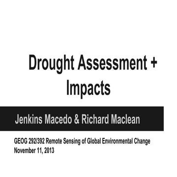 Global Climate Change: Drought Assessment + Impacts