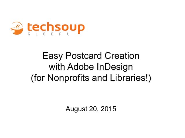 Webinar - You're Invited: Easy Postcard Creation with Adobe InDesign (for Non...