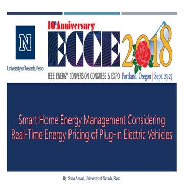 Presentation, IEEE ENERGY CONVERSION CONGRESS & EXPO 2018