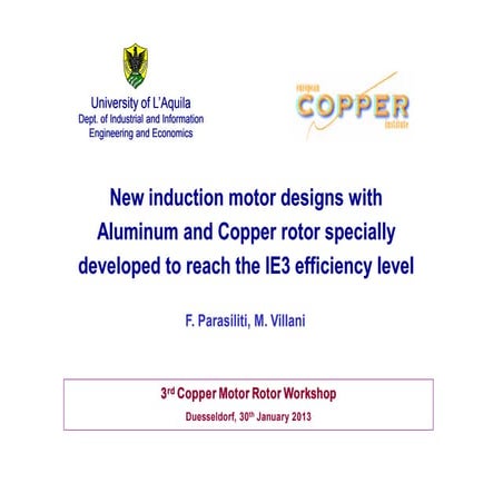 Presentation economic assessment copper rotors