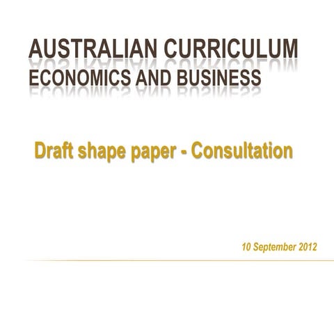 Australian Curriculum: Economics & Business