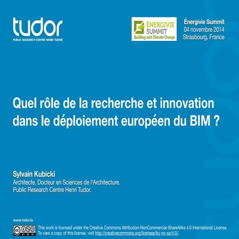 Quel rôle de la recherche et innovation dans le déploiement européen du BIM ?