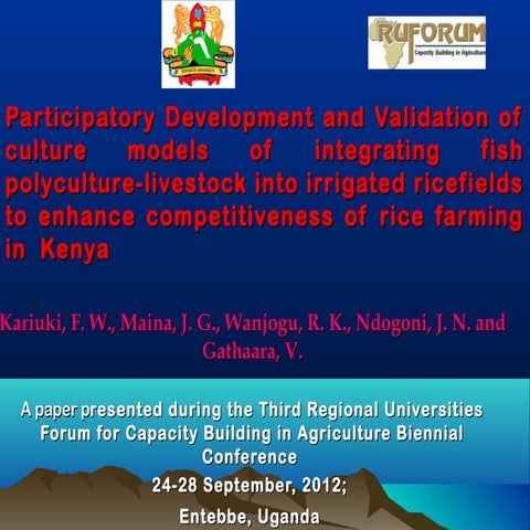 Participatory Development and Validation of culture models of integrating fis...