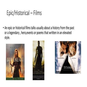 Presentation epic historical films