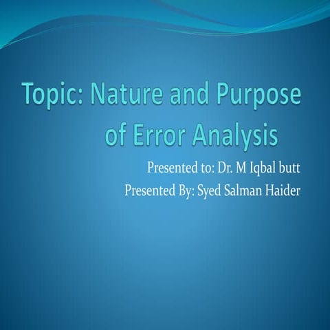 Presentation error analysis