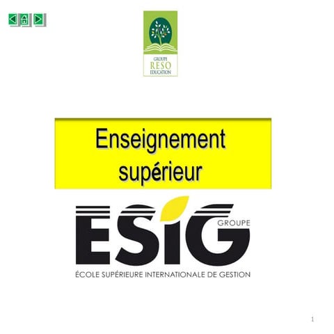 Présentation du GROUPE ESIG | PPT