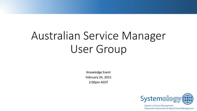 ASMUG February 2015 Knowledge Event