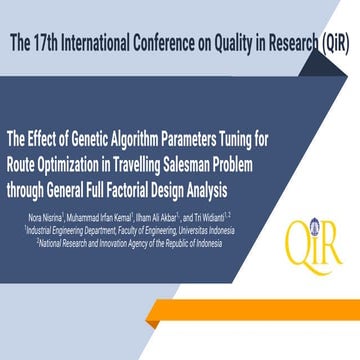 The Effect of Genetic Algorithm Parameters Tuning for Route ...