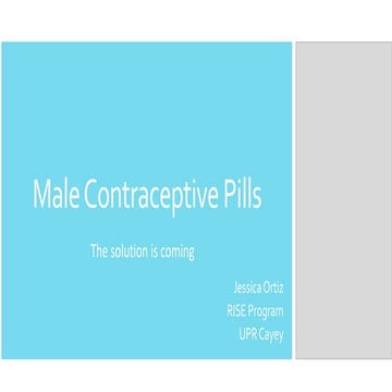 Proposal- Male Contraceptive Pills