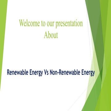 Renewable Vs Non-Renewable Energy (Debate Type)