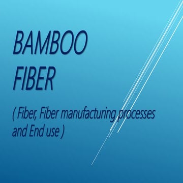 Bamboo fibre processing 