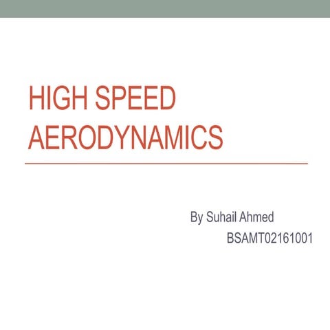 High Speed Aerodynamics