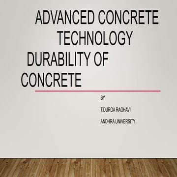 DURABILITY OF CONCRETE (CONCRETE TECHNOLOGY)