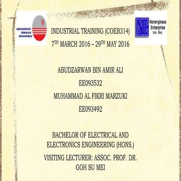 Presentation for Industrial Training