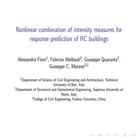 Nonlinear combination of intensity measures for response prediction of RC bui...