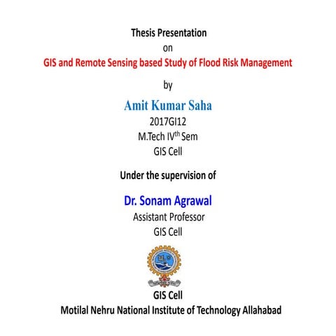 Flood risk mapping using GIS and remote sensing | PPTX