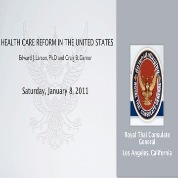 Presentation on Patient Protection and Affordable Care Act