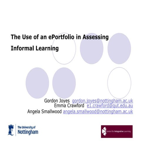 The Use of an ePortfolio in Assessing Informal Learning