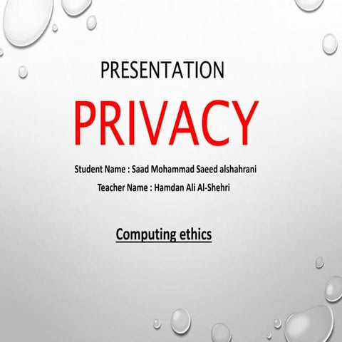 Presentation for ethics