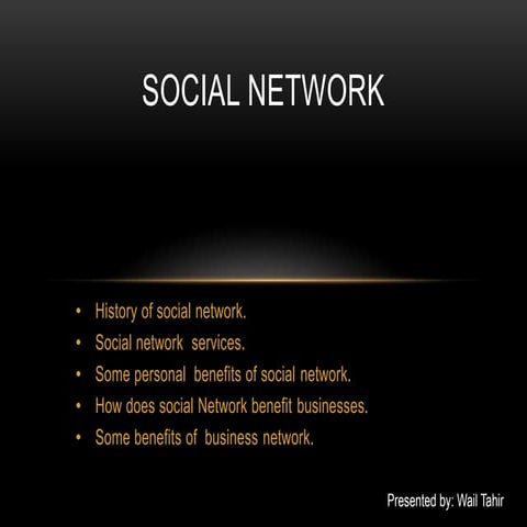 Social Network presentation | PPTX