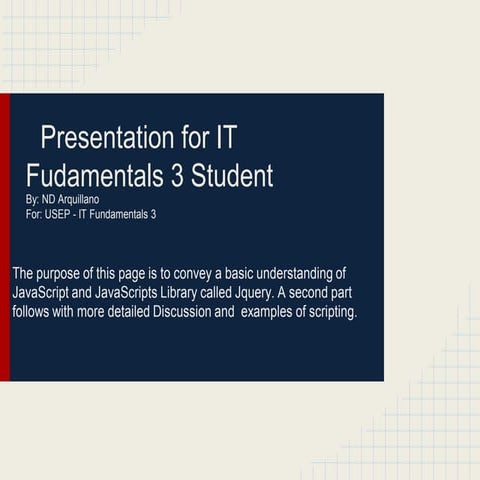 Presentation for my usep students