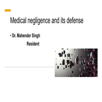 Medical negligence and its defence