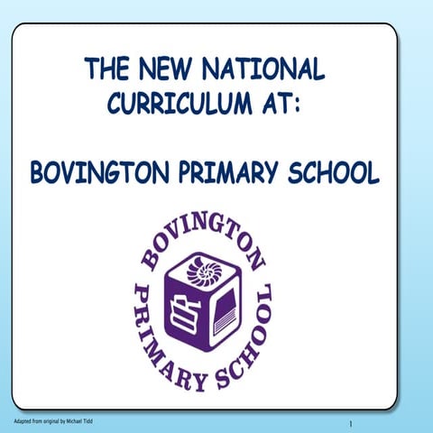 New Curriculum Presentation for Parents