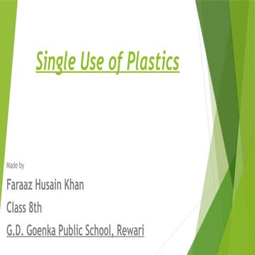 SAY NO TO SINGLE USE PLASTIC | PPTX