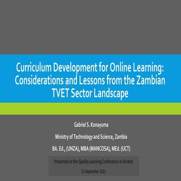 Curriculum Development for Online Learning: Considerations and Lessons from t...
