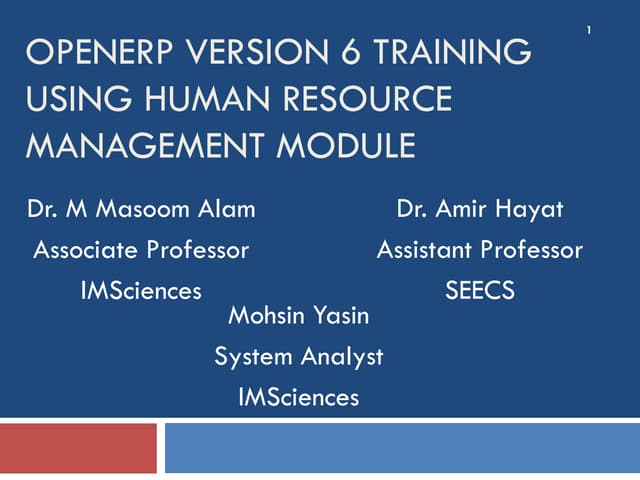 NUST SEECS OpenERP Presentation