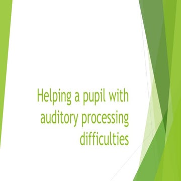 Auditory Actions: helping pupils with auditory processing